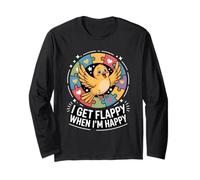 I Get Flappy When I'm Happy Cute Autism Awareness Bird Maglia a Manica