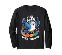 I Get Flappy When I'm Happy Cute Autism Awareness Bird Maglia a Manica