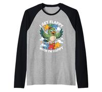 I Get Flappy When I'm Happy Cute Autism Awareness Bird Maglia con Maniche Raglan