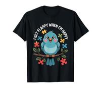 I Get Flappy When I'm Happy Cute Autism Awareness Bird Maglietta