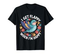 I Get Flappy When I'm Happy Cute Autism Awareness Bird Maglietta