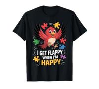 I Get Flappy When I'm Happy Cute Autism Awareness Bird Maglietta