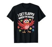 I Get Flappy When I'm Happy Cute Autism Awareness Bird Maglietta