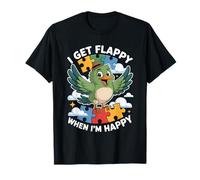 I Get Flappy When I'm Happy Cute Autism Awareness Bird Maglietta
