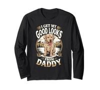 I Get My Good Look da Daddy Labrador Retriever Dog Lover Maglia a Manica