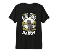 I Get My Good Look from Daddy Back Labrador Retriever Maglietta Premium
