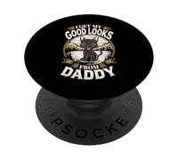 I Get My Good Looks From Daddy Black Cat Kitten Lover PopSockets PopGrip Adesivo