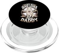 I Get My Good Looks From Daddy Samoied Puppy Dog Lover PopSockets PopGrip per MagSafe
