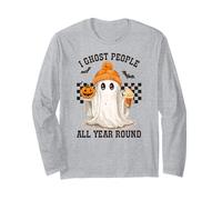 I Ghost People all Year-Round Spookky Pumpkin Spice Meme Maglia a Manica