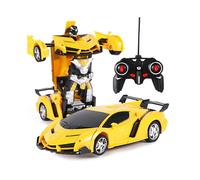 ï¼giallo) 1/18 Rc Transformer Car 2 in 1 Trasformazione Robot Modelli Telecomando Auto da corsa Giocattolo