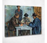 I Giocatori Di Carte Paul Cézanne, pcz225 quadro stampato su tela, fine art, assemblato pronto da appendere 100x80 cm