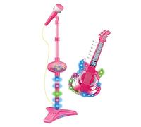 I giocattoli per chitarra elettrica e microfono elettrici - chitarra e microfono stand per i , giocattoli per chitarra con musica - musica e microfono leggero colorato
