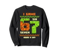 I Gioco 67 Ore al Giorno Sei Seven Gamer Pixel Felpa