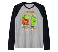 I Gioco 67 Ore al Giorno Sei Seven Gamer Pixel Maglia con Maniche Raglan