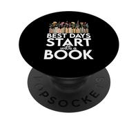 I giorni migliori iniziano con un amante del libro Wildflowers Book Nerd Geek PopSockets PopGrip Adesivo
