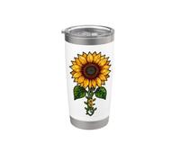 I girasoli sbocciano il modello estetico floreale Bicchiere termico in acciaio inox doppia parete
