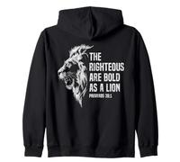 I Giusti Sono audaci Come Un Leone Cristiano Proverbi 28:1 Felpa con Cappuccio