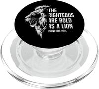 I Giusti sono audaci come un leone cristiano Proverbi 28:1 PopSockets PopGrip per MagSafe