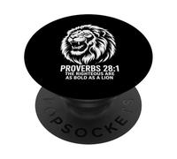 I Giusti sono audaci come un leone Proverbi 28:1 Bibbia PopSockets PopGrip Adesivo