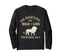 I Giusti sono audaci come un leone Proverbi 28:1 Christian Maglia a Manica