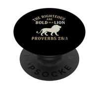 I Giusti sono audaci come un leone Proverbi 28:1 Christian PopSockets PopGrip Adesivo