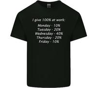 I Give 100% At Work Divertente Ufficio Slogan T-Shirt Bambini Bambine