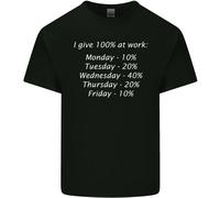 I Give 100% At Work Divertente Ufficio Slogan T-Shirt Ragazzi Ragazze