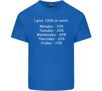 I Give 100% At Work Divertente Ufficio Slogan T-Shirt Ragazzi Ragazze
