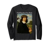 I Golf, Therefore I Am Broke. Descartes Funny Golfing Meme Maglia a Manica