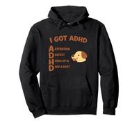 I Got ADHD Hold Up Is DAT Funny Witty Dog Meme Y2K Estetica Felpa con Cappuccio