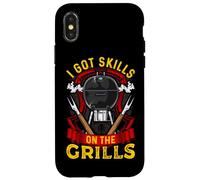 I Got Skills On The Grills Funny Retro Grilling BBQ Vintage Custodia per iPhone X/XS