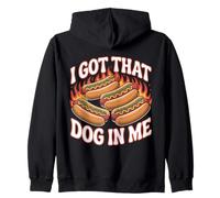 I Got That Dog in Me Flaming Hotdog Love Grill Felpa con Cappuccio