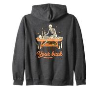 I Got Your Back Skeleton Massage Therapist Halloween Pun Felpa con Cappuccio