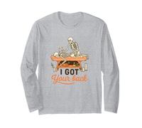 I Got Your Back Skeleton Massage Therapist Halloween Pun Maglia a Manica