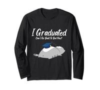 I Graduated Can I Go Back To Bed Laurea Amanti dei Gatti Maglia a Manica