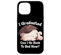 I Graduated Can I Go Back To Bed Now carino Gatto di laurea Custodia per iPhone 15