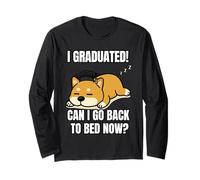 I Graduated Can I Go Back To Bed Now Divertente Cane Laurea Maglia a Manica