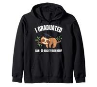 I Graduated Can I Go Back To Bed Now Shirt Funny Sloth Felpa con Cappuccio