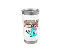 I Grew Up On Continue Retro Gaming Umorismo Videogioco Bicchiere termico in acciaio inox doppia parete