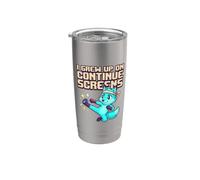 I Grew Up On Continue Retro Gaming Umorismo Videogioco Bicchiere termico in acciaio inox doppia parete