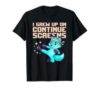 I Grew Up On Continue Retro Gaming Umorismo Videogioco Maglietta