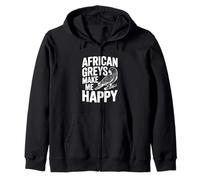I Grigi africani Mi Rendono Felice, Amanti dei pappagalli Felpa con Cappuccio