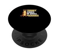 I guai arrivano in piccoli pacchetti divertenti donnole proprietari di donnole PopSockets PopGrip Adesivo