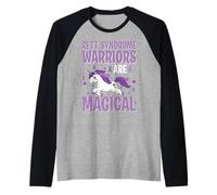 I guerrieri della sindrome di Rett Sono magici unicorni con Nastro Viola Maglia con Maniche Raglan