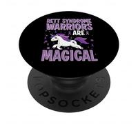 I guerrieri della sindrome di Rett sono magici unicorni con nastro viola PopSockets PopGrip Adesivo
