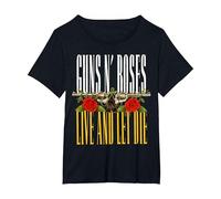 I Guns N' Roses Ufficiali dal Vivo e Lascia Morire Maglietta, Donna Plus-Size, Nero, 3X