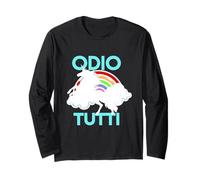 I Hate all Unicorno Arcobaleno Maglia a Manica