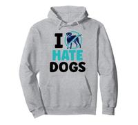 I Hate Dogs Amante Animali Gatti Felpa con Cappuccio