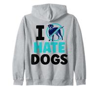 I Hate Dogs Amante Animali Gatti Felpa con Cappuccio