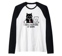 I Hate Everyone At Work Maglia con Maniche Raglan